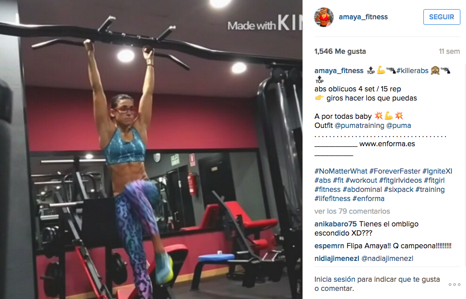Fuente: Instagram Amaya Fitness.