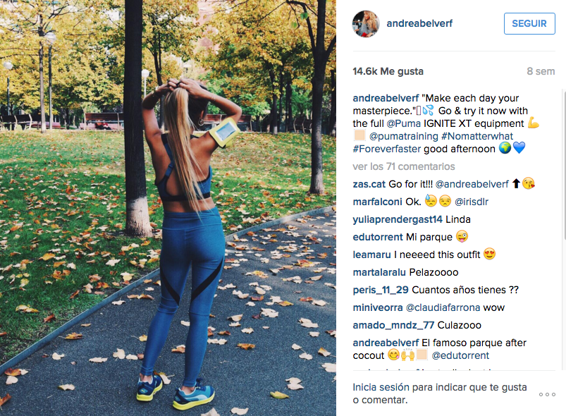 Fuente: Instagram Andrea Bellver.