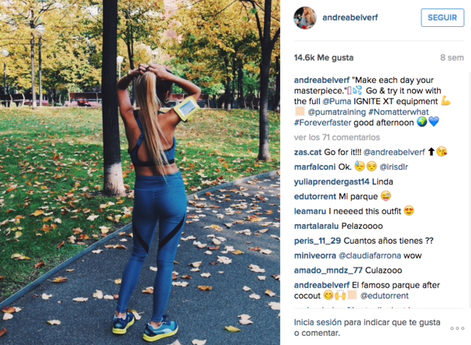 Fuente: Instagram Andrea Belver.