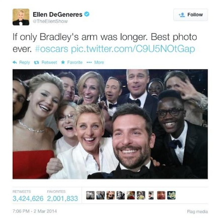 Fuente: Twitter Ellen DeGeneres