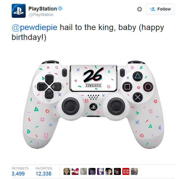 Twitter playStation Cumpleaños PewDiePie