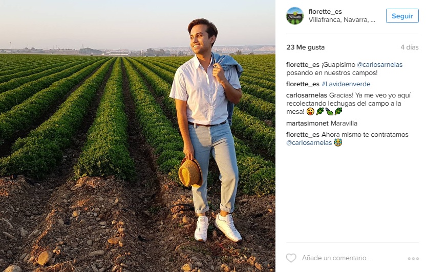 Fuente: Instagram Florette con Carlos Arnelas