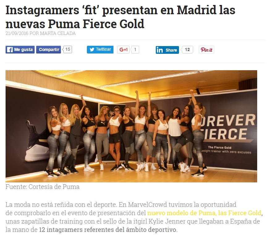 Imagen de MarvelCrowd Imagen de brand ambassadors fitness en Madrid